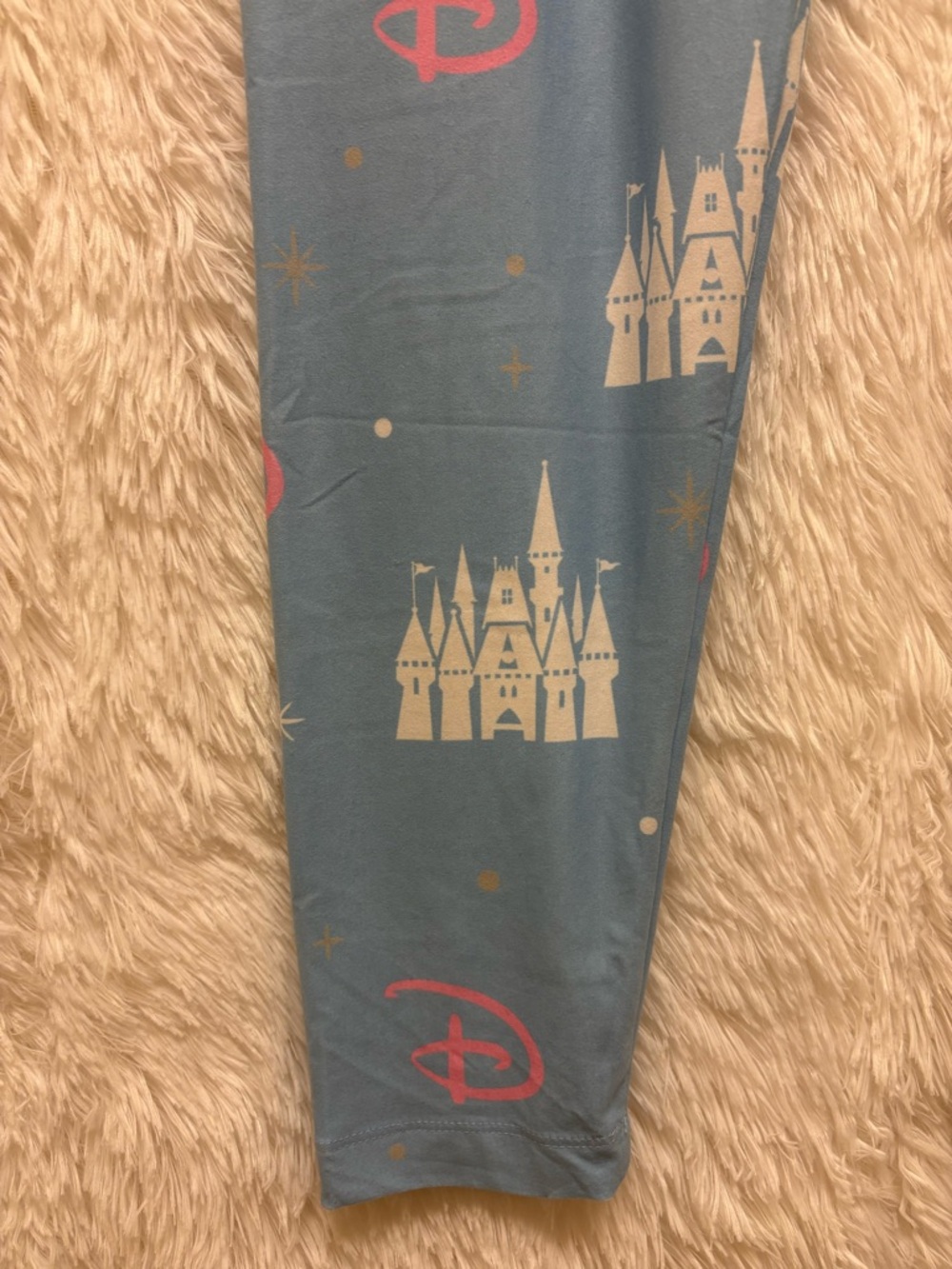 Walt Disney World Light Blue Castle & Pink Accent Leggings | Soft | Size Medium🩵 - Picture 10 of 17
